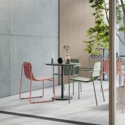 Modern Nordic Designer Stackable Aluminum Metal Patio Outdoor Restaurant Furniture Set Garden Chairs