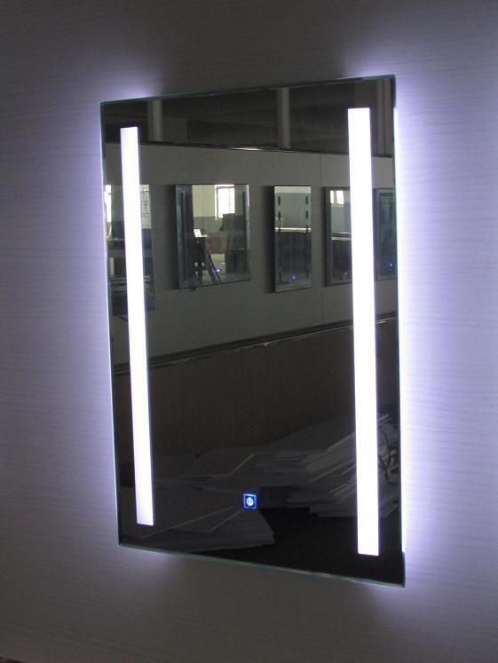 Modern Style Rectangular Time Display Mirror Bathroom Customized LED Backlit Defogger Smart Mirror