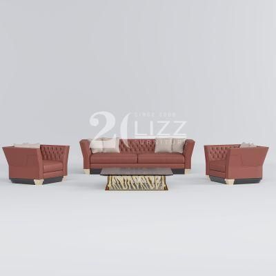 Nordic Modern Design Sectional 1+2+3 Geniue Leather Sofa Set with Good Quality for Home Hotel