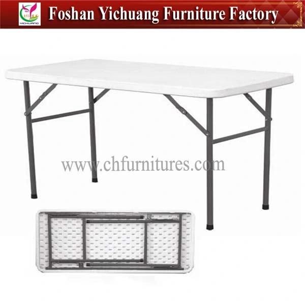 Outdoor Garden Furniture White Plastic Resin Round Folding Wedding Table Yc-T61