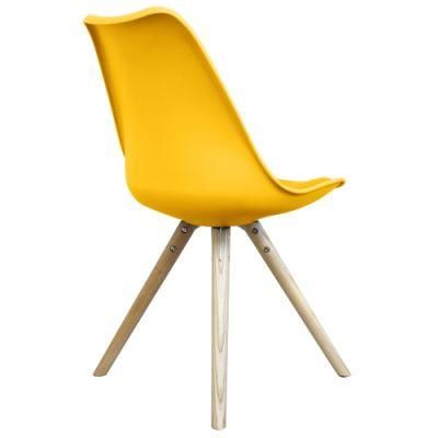 Modern Dining Chairs Tulip Seat Polypropylene Indoor Restaurant Cafe Plastic Chair with Cushion