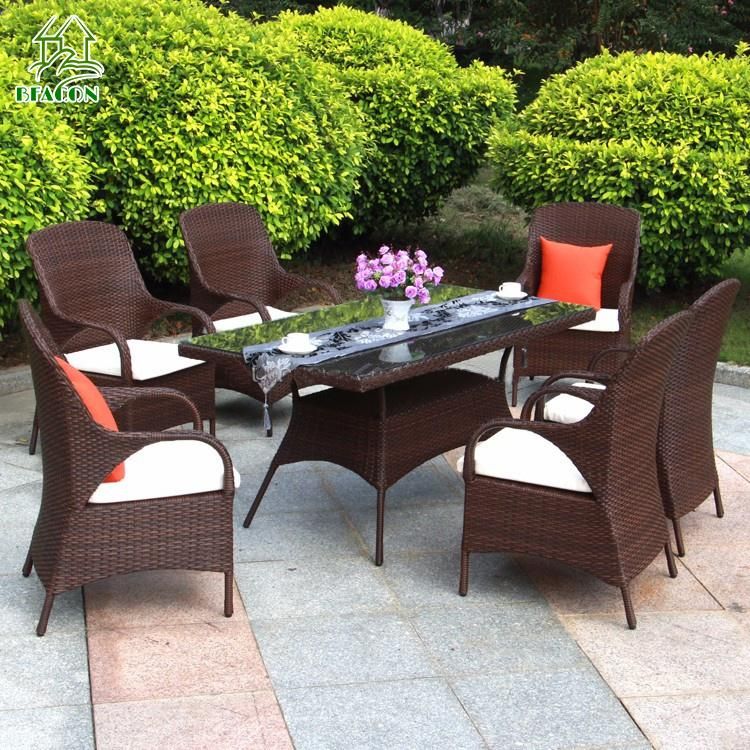 Retro Modern Popular Rattan Aluminum Table Chairs Leisure Outdoor Garden Furniture Set