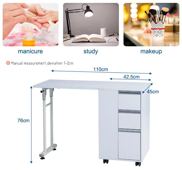 Foldable Manicure Table Nail Table Furniture Modern Saving Space