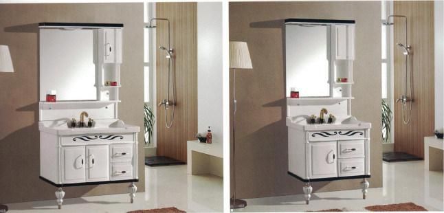 Sairi Modern Design Bathroom Used Bath PVC Vanity Washbasin Cabinets with Mirror