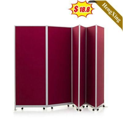 Modern Project Furniture Square Office Furniture Red Color Plastic Mobile Folding Partition