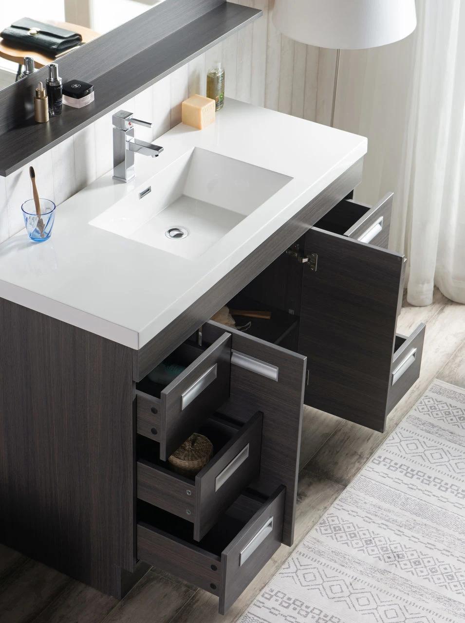 48" Grey Oak Free Standing Modern Bathroom Vanity