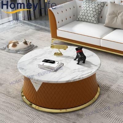 Contemporary Style Marble Table Modern Furniture Round Coffee Table