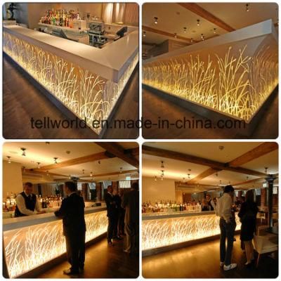 Backlight LED Bar Counter, Acrylic Solid Surface Bar Counter for Nightclub