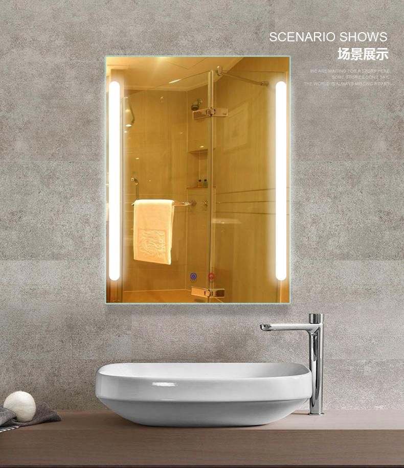 LED Decorative Bathroom Wall Lighted Vanity Makeup Silver Glass Mirror
