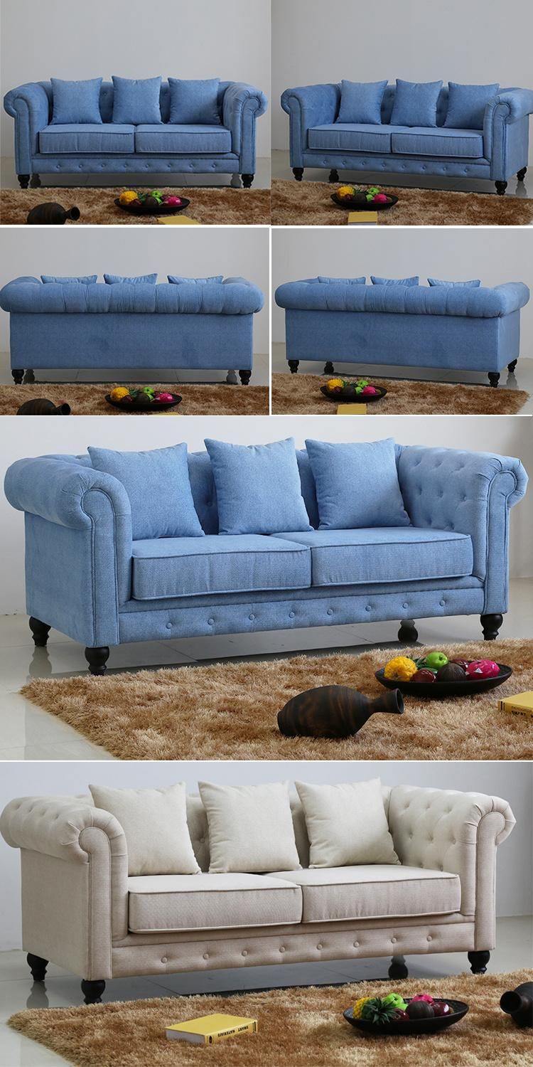 High Quality Modern Leisure Couch Living Room Sofa, Good Designs Fabric Chesterfield Sofa for Home