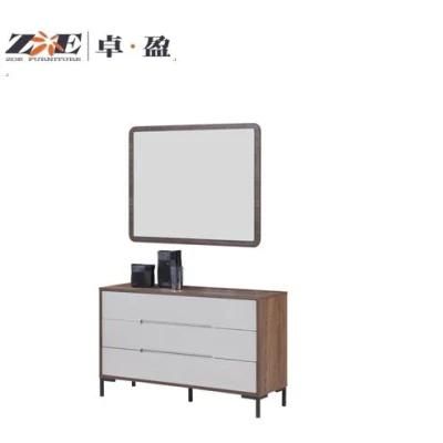 Simple Design Modern MDF Material Home Furniture Dresser Table with 3 Big Drawers and Metal Legs