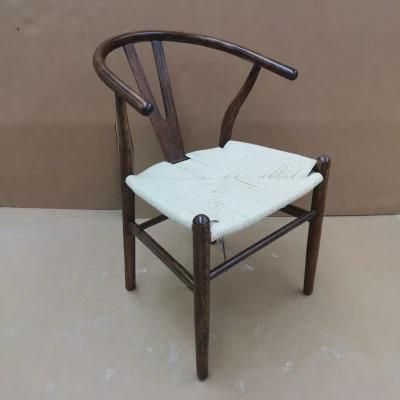 Solid Ash Wood Wishbone Dining Chair with Arms