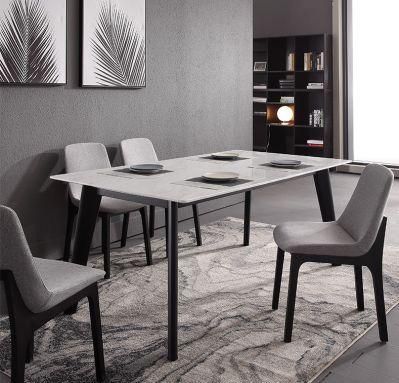 Leisure Ash Solid Wood Furniture Dining Table Set Leather Dining Chair From Guangdong Factory