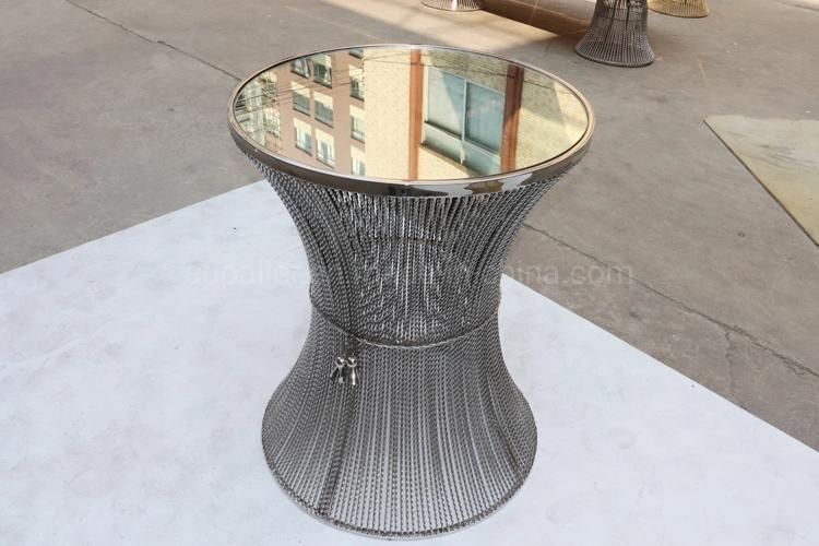 Mirror Top Silver Color Cocktail Bar Table for Hotel Furniture