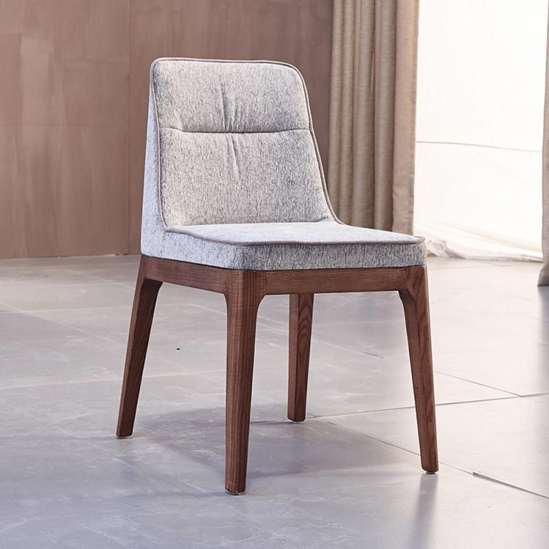 Fabric Dining Chair with Solid Wood Frame