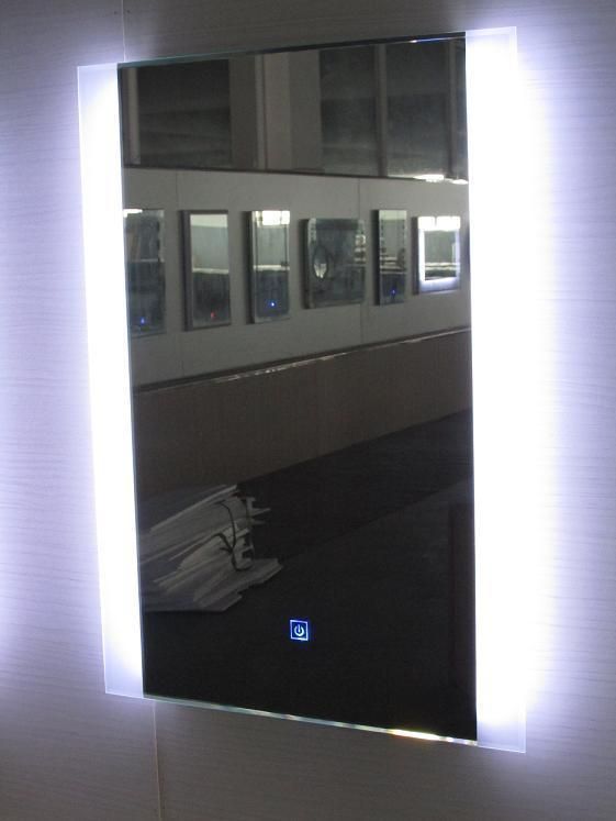 Modern Style Rectangular Time Display Mirror Bathroom Customized LED Backlit Defogger Smart Mirror