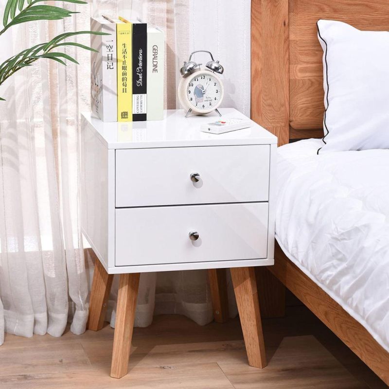 Modern MDF or Particle Board Wooden Bedside Table Room Furniture.