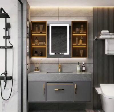 Light Luxury Modern Rock Plate Bathroom Furniture Simple Bathroom Intelligent Mirror