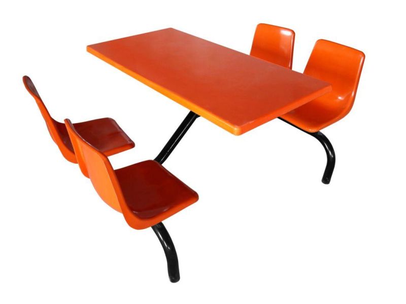 50 Square 4 Seater Cheap Food Court Table and Chair/Fast Food Restaurant Dining Table and Chair/Canteen Furniture