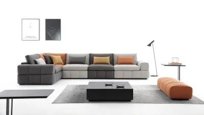 Home Furniture Modern Hotel Seaters Tufted Sectional Corner Couch Set Living Room Fabric Sofa
