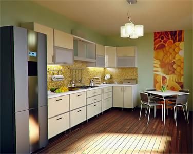 Wholesale High Quality L Shaped Eco Friendly Melamine Kitchen Cabinet