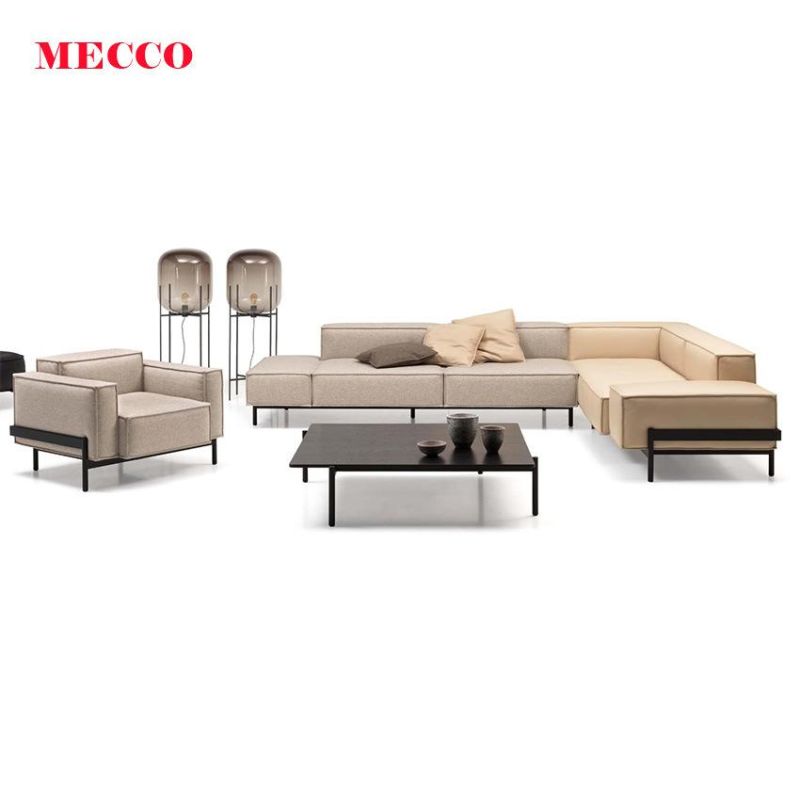 Custom Made Luxury Genuine Good Quality Leather Fabric Office Sofa