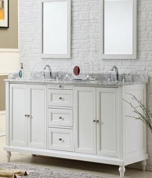 Vanity White Modern Bathroom Double Vanity Sink Cabinet