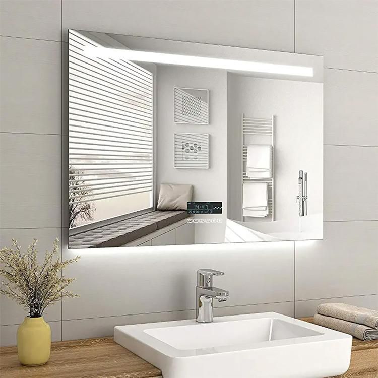 Horizontal Lighted Wall Mounted Bath Mirror Custom Rectangle LED Mirror