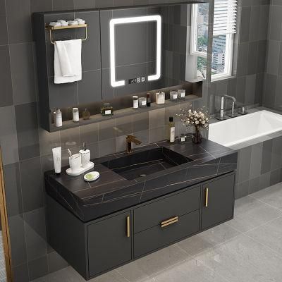 Customized Luxury Modern Double Black Wash Basin Bathroom Furniture Vanity Bathroom Cabinet