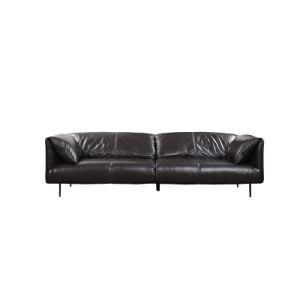 Modern Sofa Simple Design Contemporary Leather Cozy Sofa with Slim Arms