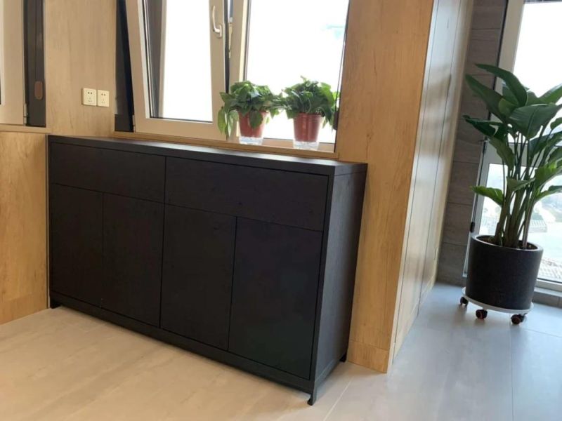 China Wholesale Modern Living Room Furniture 4 Door Cabinet with Metal Base Livingroom Cabinet