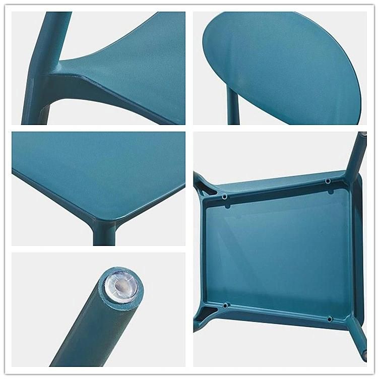 High Quality Adult Fashionable Restaurant Dining Outdoor Backrest Colorful Leisure PP Plastic Chair