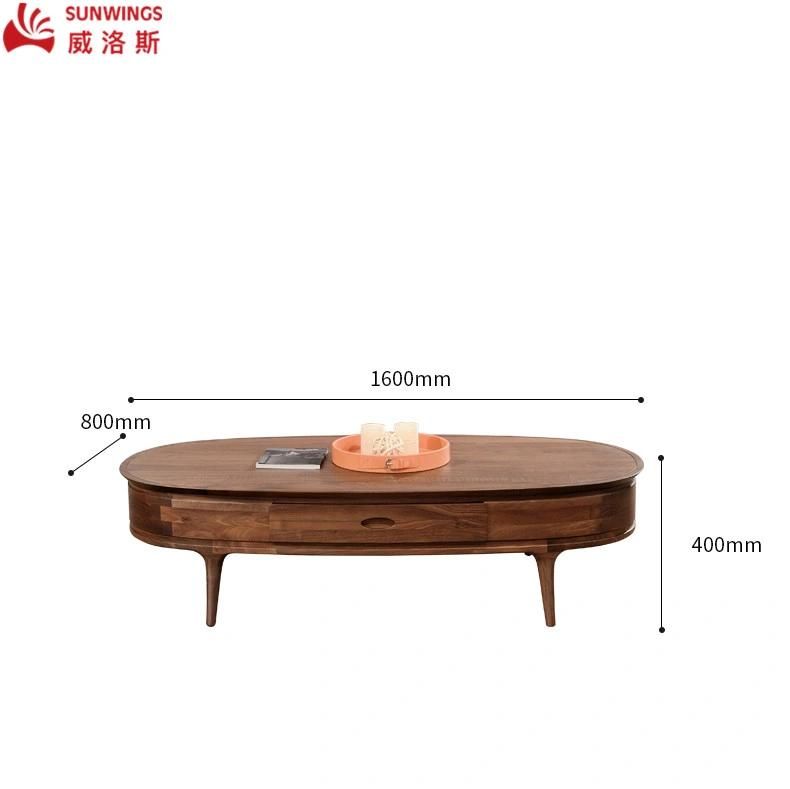 Modern and Simply Ash Solid Wood Drawer Type Tea Table Furniture for Living Room