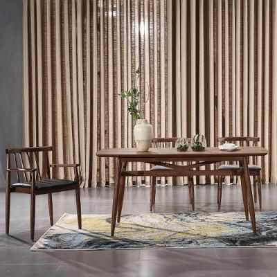 Nordic Wooden Home Furniture Dining Room Table 6-Seater Cheap Price