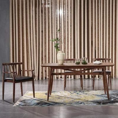 Nordic Wooden Home Furniture Dining Room Table 6-Seater Cheap Price