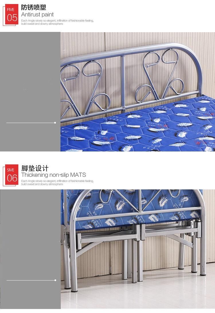 Wholesale Adjustable Metal Single Bed Folding Steel Bed