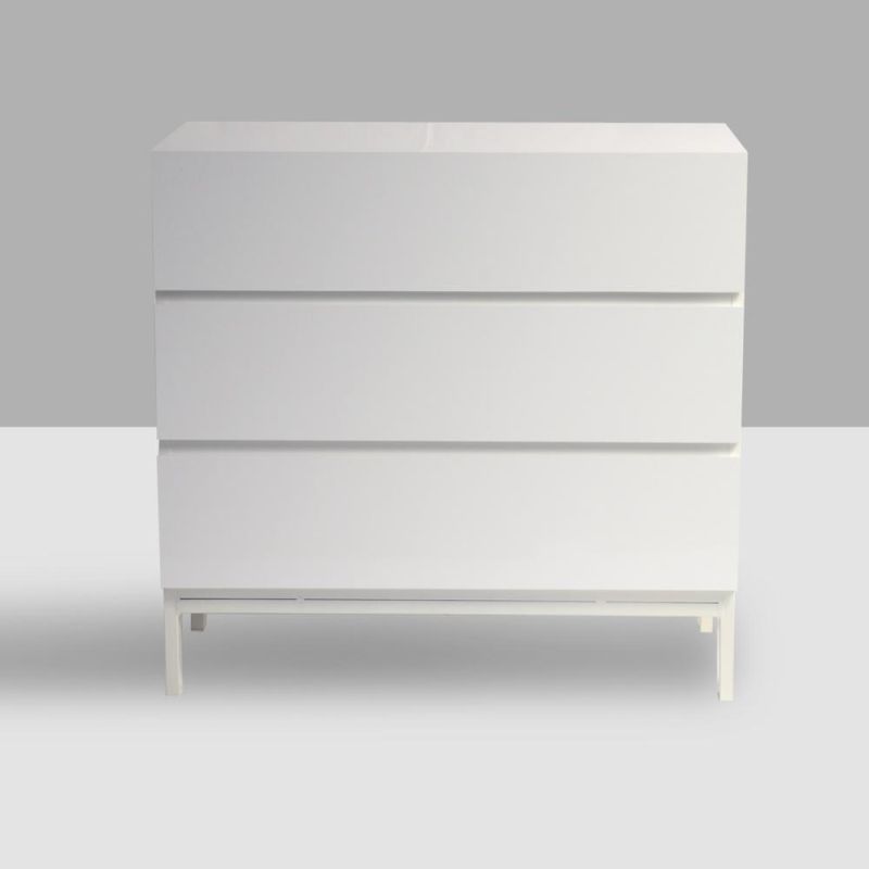 High Gloss Sideboard Chest of Drawers for Bedroom White