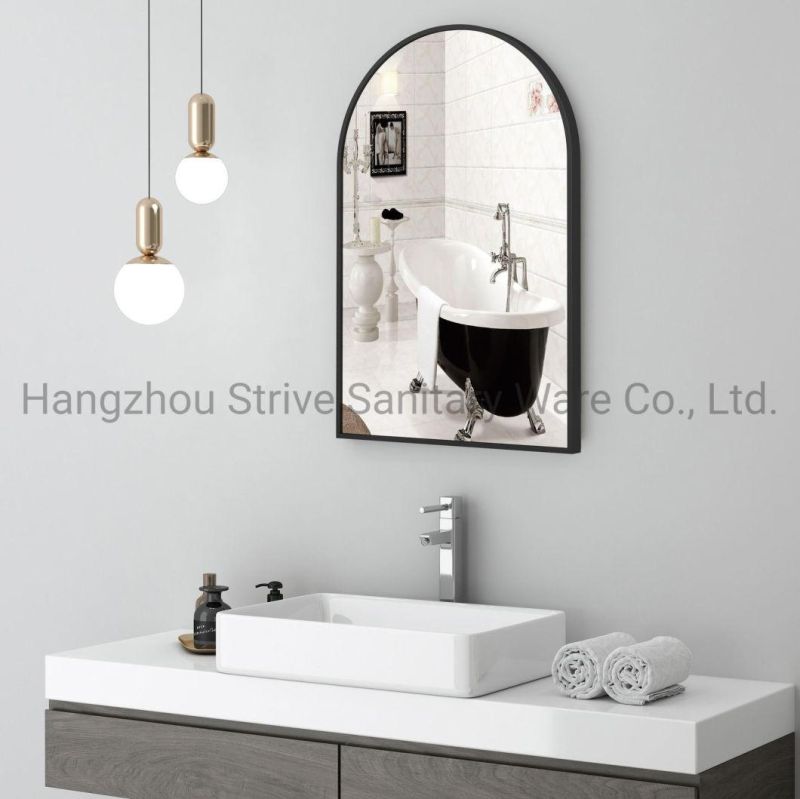 Luxury Black Metal Framed Silver Mirror for Bathroom and Dressing