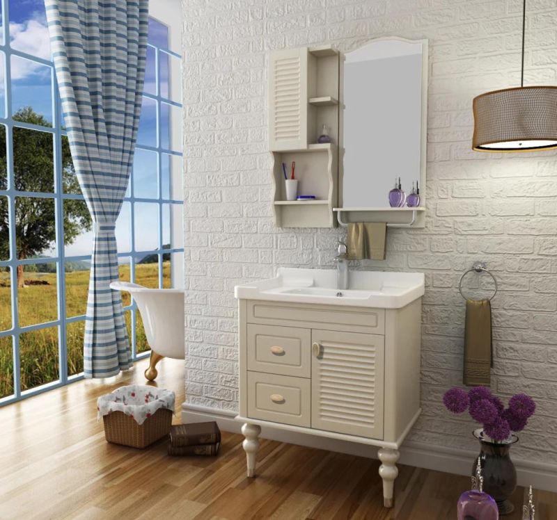 Floor Stand PVC Modern Bathroom Cabinets Vanities Hotel Bathroom Furniture