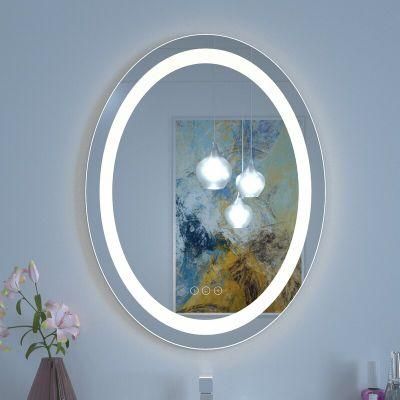 Oval Wall Mounted LED Lighted Mirror for Bathroom Lamp Long Wall LED Mirror with Touch Switch Anti-Fog