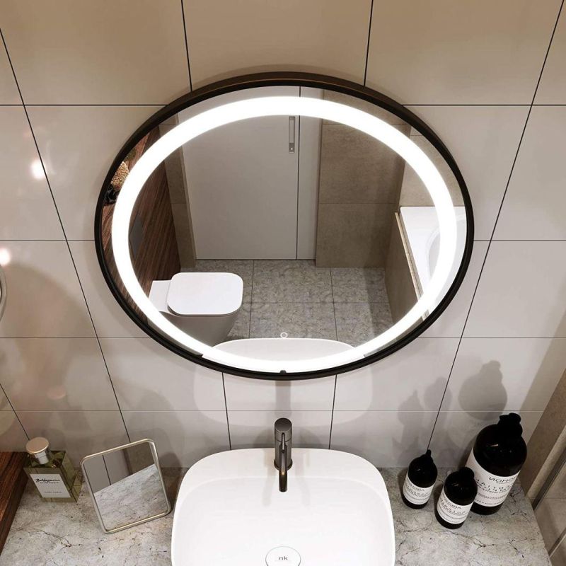 Bathroom LED Mirror Light Round Mirror Light Vanity LED Makeup Mirror with Matel Frame for Optional