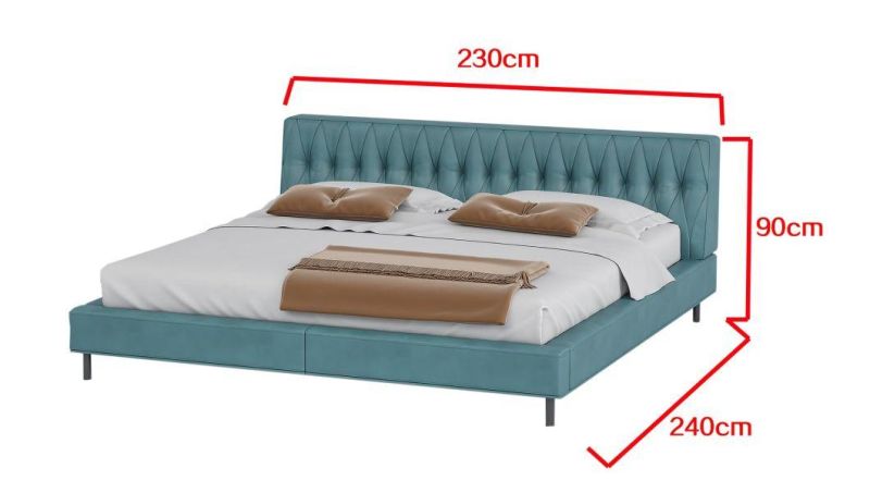 Factory Directly Sale Nordic Home Bedroom Furniture Set Modern King Size Double Leather Bed