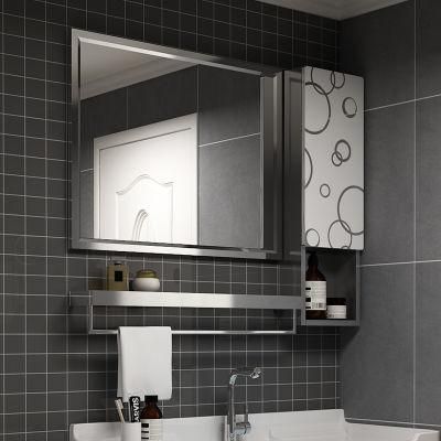 Stainless Steel Frame Wall Silver LED Mirror Bathroom Furniture