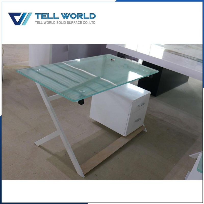 Acrylic and Glass Single Seater Office Desk Design