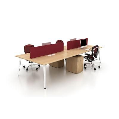 China Manufacturer Modern Office Furniture Metal Frame 4 People Office Desk
