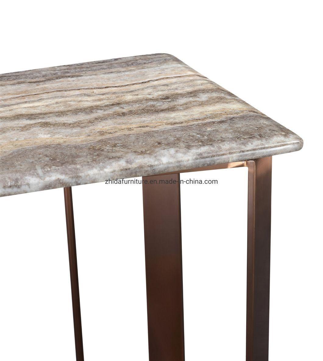 Hotel Furniture Modern Bedroom Metal Marble Side Coffee Table