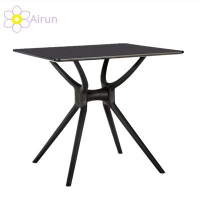 White Black 18mm MDF Surface with Plastic Legs Cafe Dining Room Furniture 4 or 6 Chairs Square Dining Table