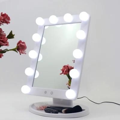 Home Decorative Luxury Vanity Desk Cosmetic Beauty Makeup LED Mirror with Bulbs