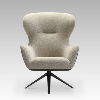 Luxury Living Room Furniture 2 Tone Leather Fabric Upholstered Swivel Chair Office Chair