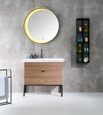 Woma Cheap Price Small Size Floor Standing Bathroom Vanity with Mirror and Light (W1015B)